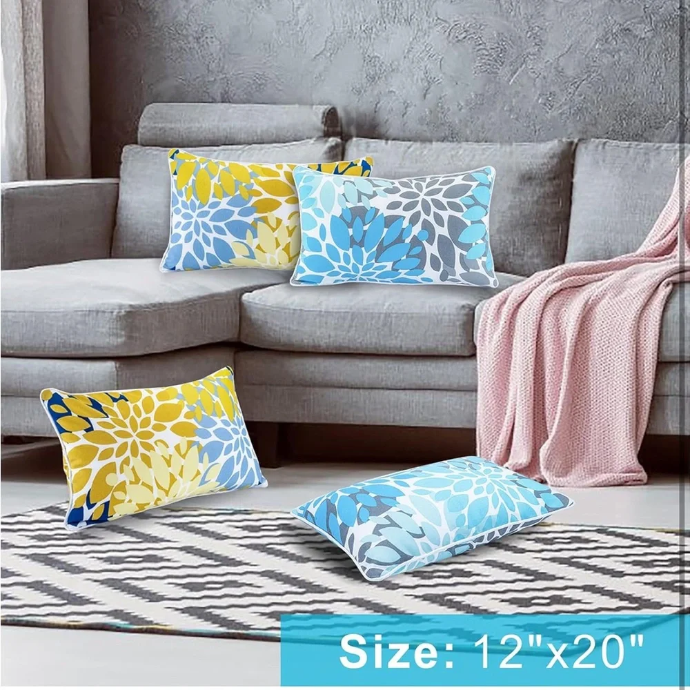 Outdoor Lumbar Pillow Covers Floral NWOT - Picture 2 of 5